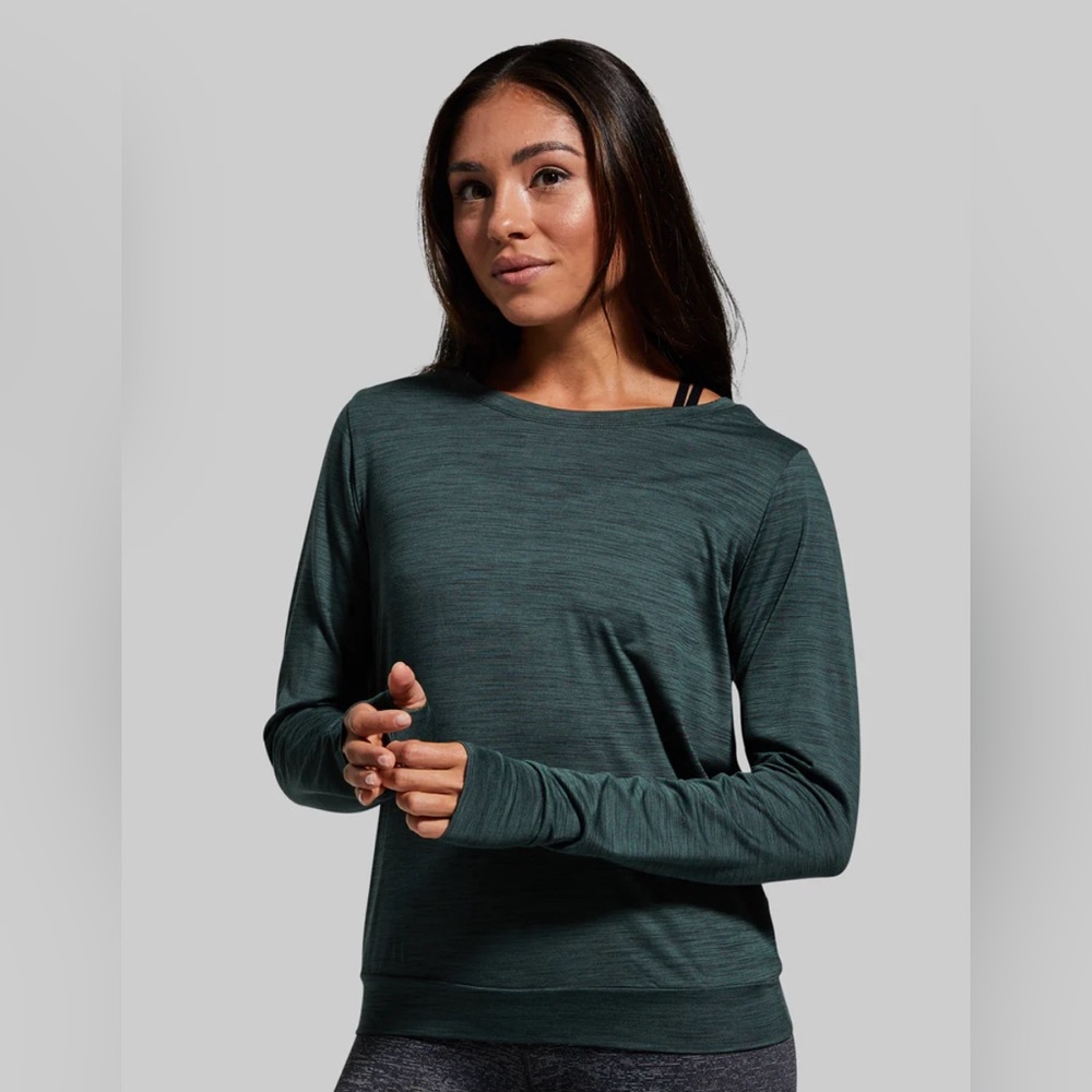 Born Primative ATHLEISURE WARM UP Long Sleeve Top Evergreen Size Small